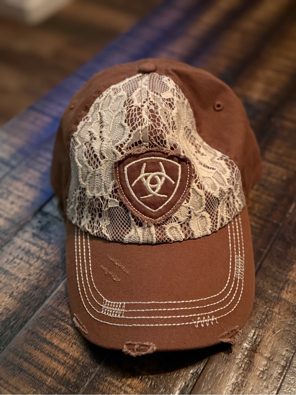 Ariat Brown Lace Baseball Cap